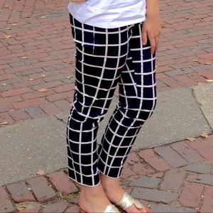 GAP Slim Cropped Blue Grid Pants, Size 4